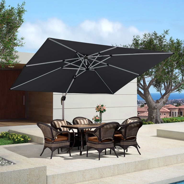 11 foot waterproof patio umbrella Grand 11FT Cantilever Round with Base, Champagne featuring 6 bulbs on Color:Bluish Gray data--piece_count:1236 Scorpion VX-22 Air Solid