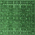 thumbnail image 1 of Ahgly Company Indoor Square Oriental Emerald Green Industrial Area Rugs, 3' Square, 1 of 4