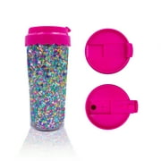 Packed Party On-the-Go Coffee Tumbler, Pink Double Wall Plastic 16 oz. Coffee Tumbler