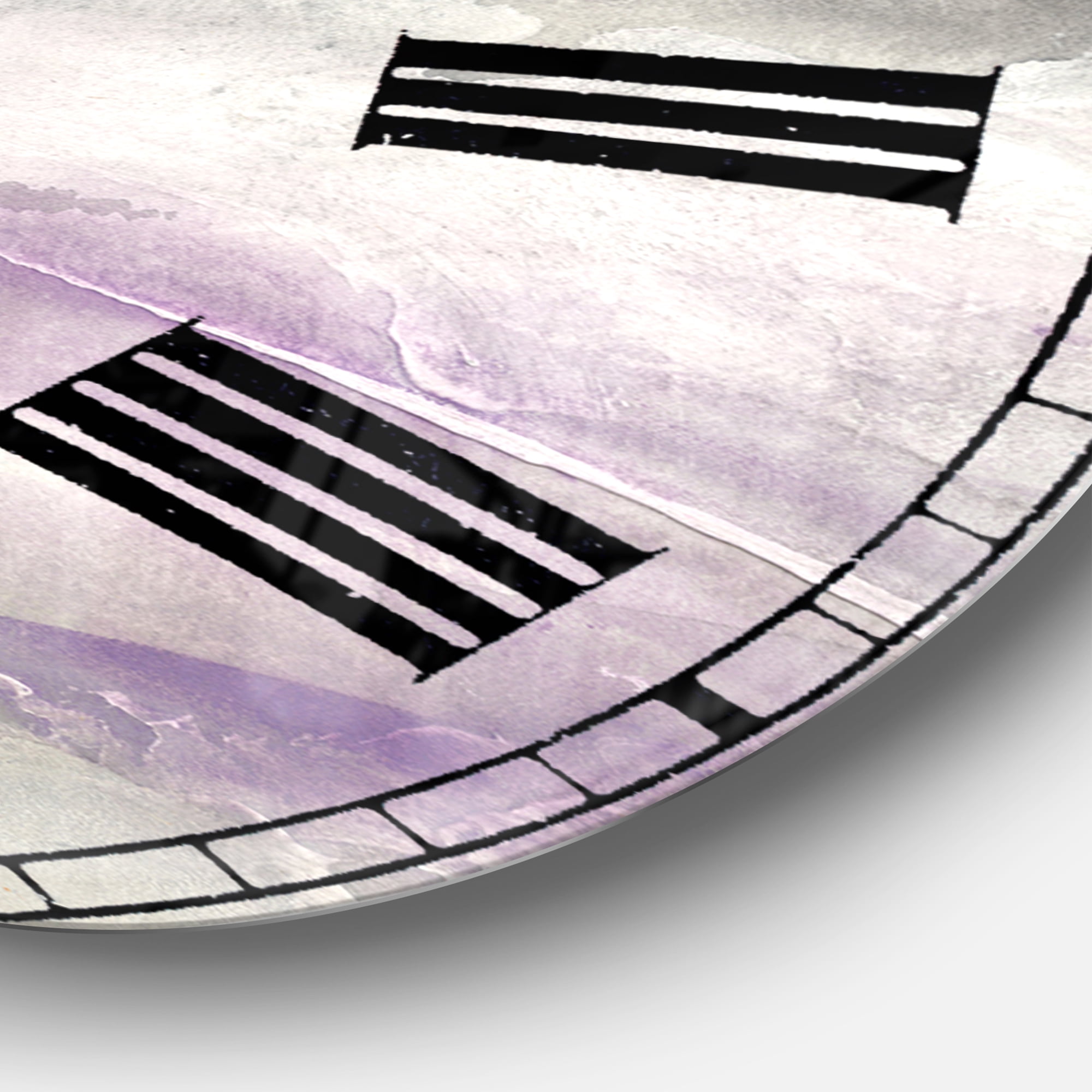 Designart 'Watercolor Minimal Purple Tones I' Farmhouse wall clock
