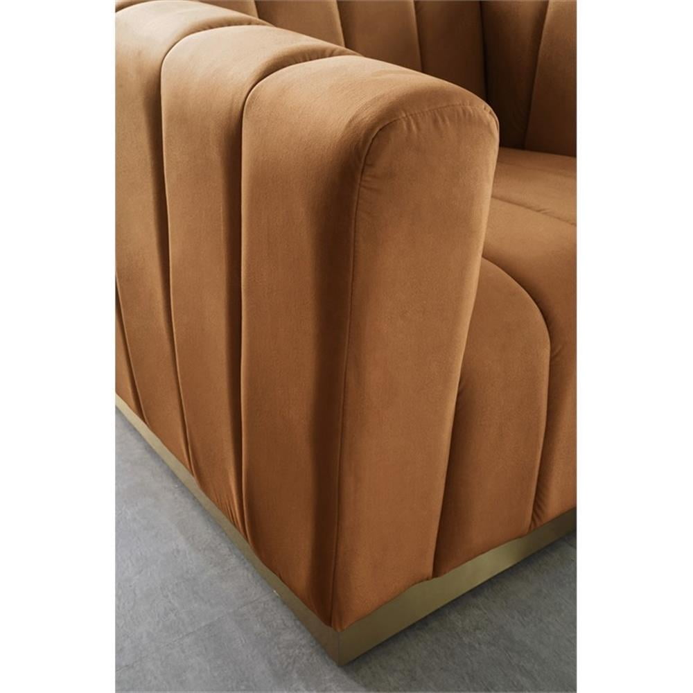 Meridian Furniture Marlon Saddle Velvet Sofa
