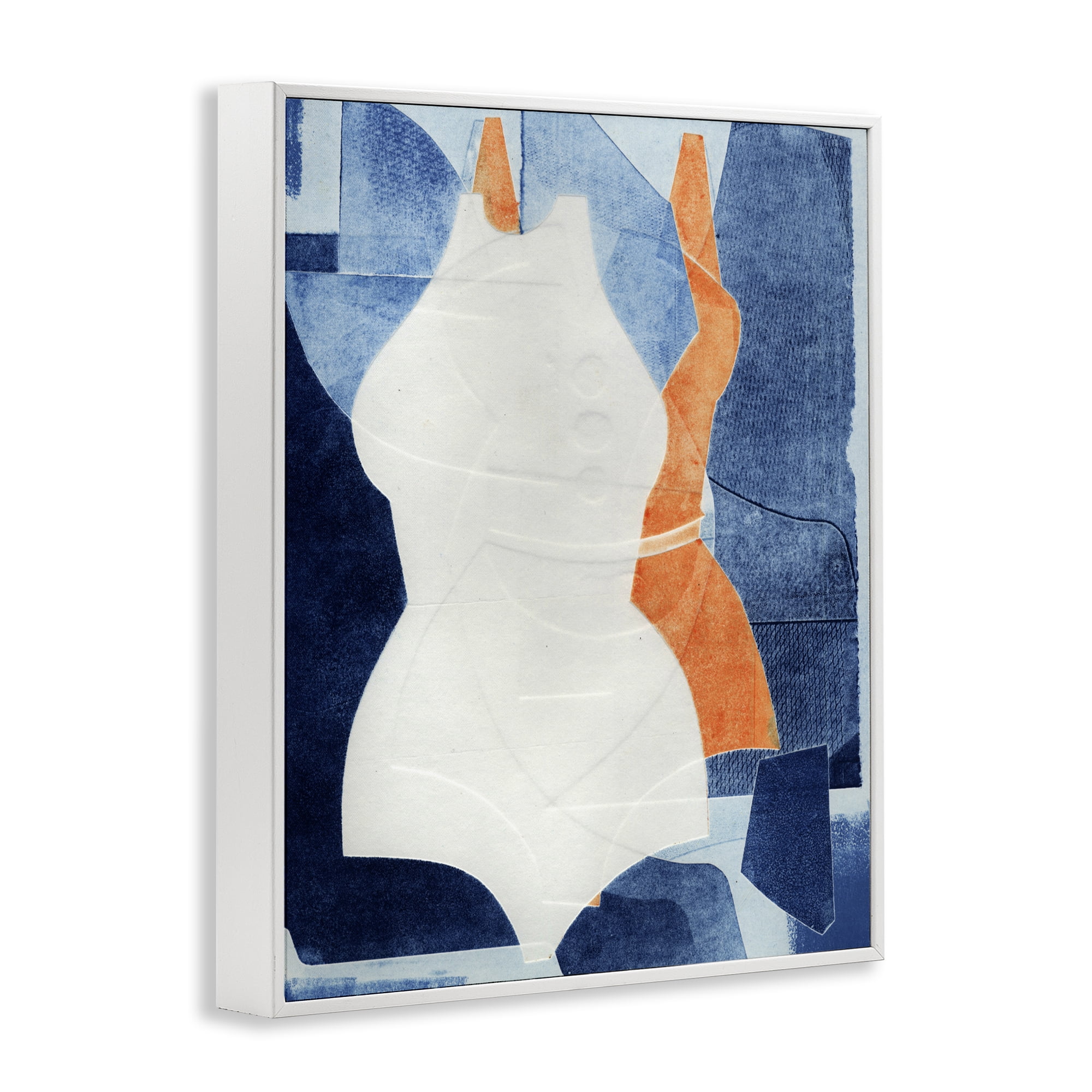 Stupell Industries Abstract Fashion Shapes Blue White Framed Giclee Art, design by Stacy Milrany