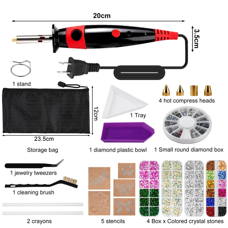 Hotfix Applicator DIY Hot Fix Rhinestone Applicator Wand Tool Kit for Clothes Shoes Crafts US