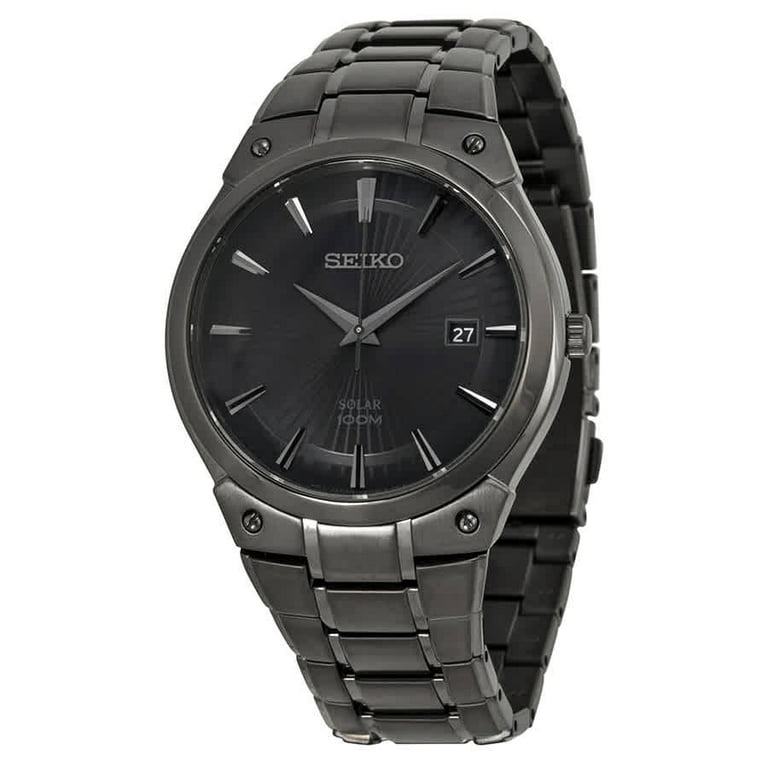 Seiko Men's Core Solar Black Dial Black IP Steel Bracelet Power Reserve Watch - Walmart.com