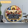 thumbnail image 2 of 12 Inch Patriotic Wall Clock, USA 250th Anniversary Wooden Round Wall Clocks with Silent Non-Ticking Quartz Movement, Battery Operated, Art Decor Hanging Clock for Kitchen, Bedroom, Living Room, 2 of 9