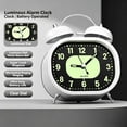 thumbnail image 4 of Tunhigl Curved Twin Bell Luminous Alarm Clock, Silent Non-Ticking with Night Glow Dial & Loud Wake-Up Bell, 4 Colors, 4 of 5