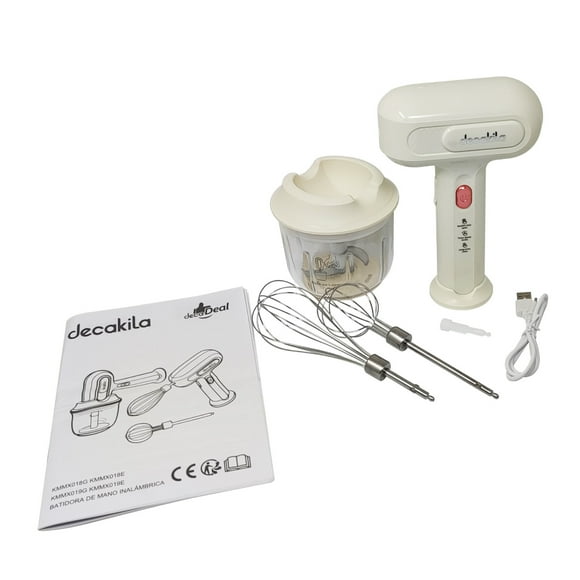 Batidora Con Procesador Inalámbrica Blanca Decakila KMMX019E