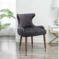 thumbnail image 2 of Lindale Contemporary Velvet Upholstered Nailhead Trim Accent Chair, Gray, 2 of 16