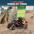 thumbnail image 6 of Aoemoe 48V Electric Go-Kart 1000W Brushless Speed Machine, 20 mph Top, 13" All-Terrain Tires, Tubular Steel Frame, 3-Step Lock, Hydraulic Disc Brake,Red, 6 of 8