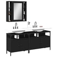 thumbnail image 1 of vidaXL 3 Piece Bathroom Cabinet Set Black Engineered Wood, 1 of 5
