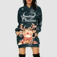 thumbnail image 2 of zaveiop Hoodies Dress Women Long Sleeve Midi Sweatshirt Dress Funny Christmas Graphic Pullover Dress with Pocket (Z5-Navy, XL), 2 of 4