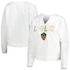 Women's Concepts Sport White LA Galaxy Sunray Notch Neck Long Sleeve Top
