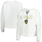 Women's Concepts Sport White LA Galaxy Sunray Notch Neck Long Sleeve Top