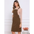 thumbnail image 4 of DARING DIVA Midi Pinafore Dress with Adjustable Straps and Pockets X-Small Brown, 4 of 6