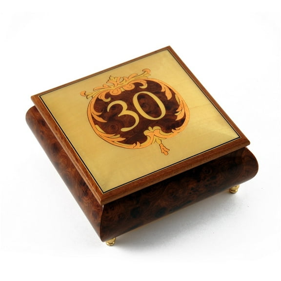 Handcrafted 30th Anniversary or Birthday with Ornament Frame Musical Jewelry Box