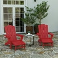 thumbnail image 3 of Merrick Lane Adirondack Chair with Cup Holder and Pull Out Ottoman, All-Weather HDPE Indoor/Outdoor Lounge Chair in Red, 3 of 11