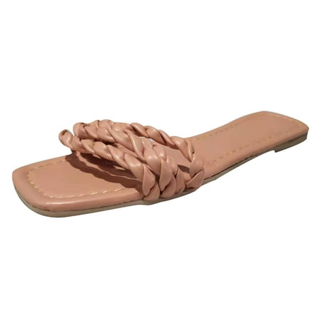 

VerPetridure Womens Wedge Sandals Summer Woven Sandals Casual Flat-soled Slippers Beach Shoes For Outer Wear