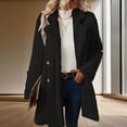 thumbnail image 6 of Misright Women's flannel lapel double-breasted outdoor warm coat, 6 of 10
