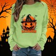 thumbnail image 2 of Uootdi Halloween Crewneck Sweatshirt for Women Pumpkin Print Womens Sweatshirt Loose Fit Holiday Gathering Cozy Tops for Women Gift, 2 of 6