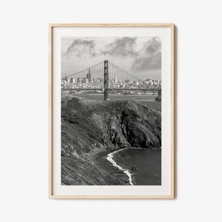 POSTER Bay Area Photo Poster Print, San Francisco Bay Area Black and White Wall Art, Wall Photography, Travel, Map Poster-UNFRAMED