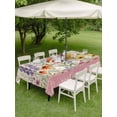 thumbnail image 5 of 54x80 Inch Outdoor Tablecloth with Umbrella Hole Zipper Rectangle Meadow Wildflowers Rectangular Tablecloths Outside Waterproof Rustic Floral Botanical Blossom Patio Table Cloth Cover for Picnic, 5 of 8