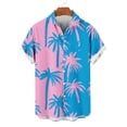 thumbnail image 5 of Bxsruta Men's Casual Hawaiian Short Sleeve Button Down Shirt Tropical Palm Tree Print Beach Shirt for Summer Vacation, 5 of 7