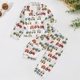thumbnail image 2 of Boys 2‑Piece Collared Button‑Up Pajama Set with Cartoon Print,Soft Fabric Sleepwear for Boys 18-24 Months, 2 of 7
