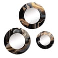 thumbnail image 2 of Designart "Mirage de Marbre Or et Noir III" Ensemble de Miroirs Ronds en Marbre Abstrait - Ensemble de Miroirs Ronds Modernes Dorés pour Bureau Mural, 2 of 5