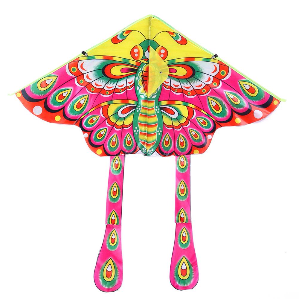 Winnereco 90x50cm Bright Cloth Colorful Butterfly Kite Outdoor Foldable