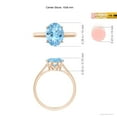 thumbnail image 4 of ANGARA Natural Oval Solitaire 2.2 ct Aquamarine Engagement Ring in 14K Rose Gold for Women (Size-10x8mm) | March Birthstone, Birthday, Anniversary, Jewelry Gift for Women | Natural Aquamarine Ring, 4 of 9
