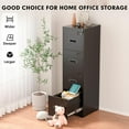 thumbnail image 6 of INTERGREAT 4 Drawer Vertical File Cabinet, Black Metal Filing Cabinet with Lock, Tall Lockable Cabinets with 4 Adjustable Hanging Frame for Home Office, Letter/Legal/F4/A4 Size, 6 of 15