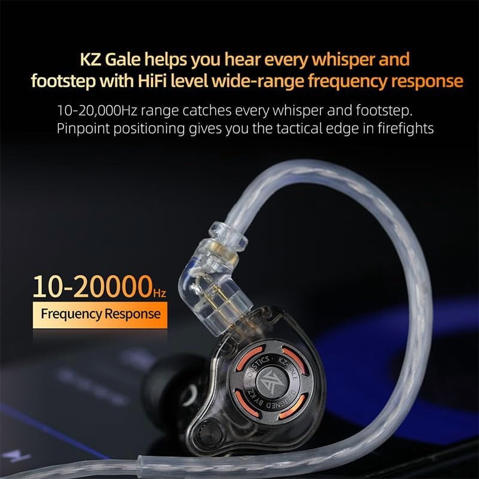 KZ Gale in-Ear Monitors,Super-Linear Dynamic Driver IEM Earphone,Ultra-Responsive Bass Hi-Fi Wired Gaming Earbuds with Detachable Recessed 2Pin Cable for Audiophile(Without Mic, Black)