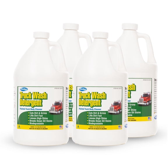 ComStar Truck Wash Detergent, 1 Gallon, Heavy-Duty Exterior Body Cleaner, Designed for Both Friction & Frictionless Cleaning for Painted Truck Bodies, (Pack Of 4)