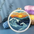 thumbnail image 6 of Punch Needle Kits Sea Waves and Sunset Mountains Embroidery Starter Set with Hoop Easy for Beginners DIY Stress Relief Handmade Craft Hobby and Home Decor 20x20cm-1, 6 of 8