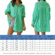 thumbnail image 2 of Camiseta De Gran Tamaño Camisa casual a cuadros para mujer Colorblock Camisa mezclada de algodón Blusas Traje de vacaciones Ygjytge Verde Xl para Mujer, 2 of 6