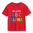 thumbnail image 4 of Boys Red ABC Alphabet Tshirt | 100% Cotton Soft Graphic Tee for Kids & Kids 3-10 Years | Educational Play Shirt for School, Big Kids & Casual Boys Wear,Size 7 T, 4 of 9
