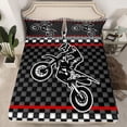 thumbnail image 2 of Feelyou Cartoon Motorcycle Lover Bed Sheets, Dirt Bike Sports King Sheets, Teens Kids Boys Girls Sheet Set, Breathable Home Decor, 4-Piece, 2 of 7