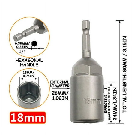 

Naittoop Daily Tools Clearance Electric Drill Sleeve Wind Batch Sleeve Deepened Inner Hexagonal Electric Screwdriver Batch Nut Wrench