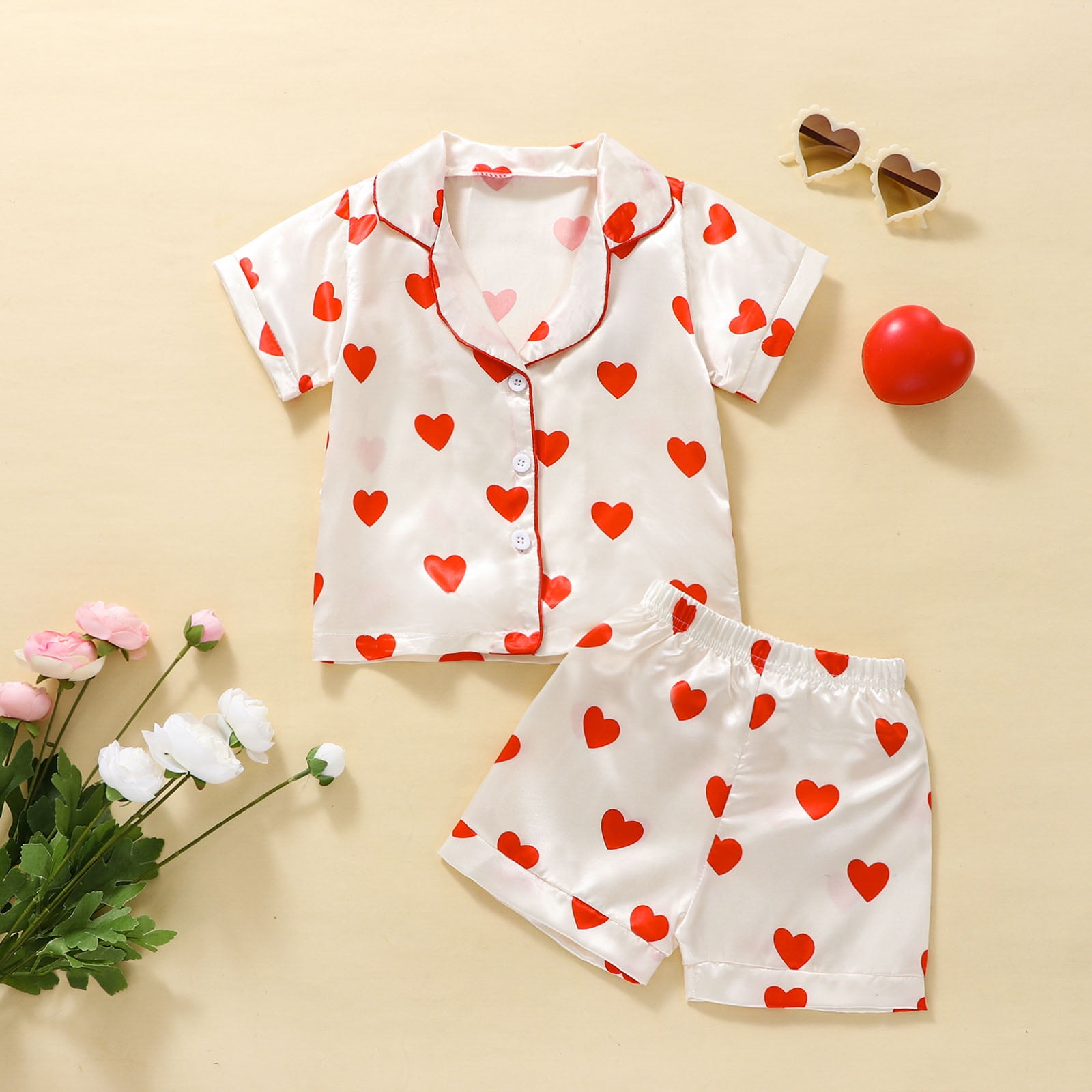 Valentine pajamas girls hotsell
