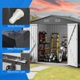 thumbnail image 3 of 10x8ft Large Metal Outdoor Storage Shed, Heavy Duty Tool Storage Sheds House with Lockable Doors & Air Vent  Waterproof, 3 of 5