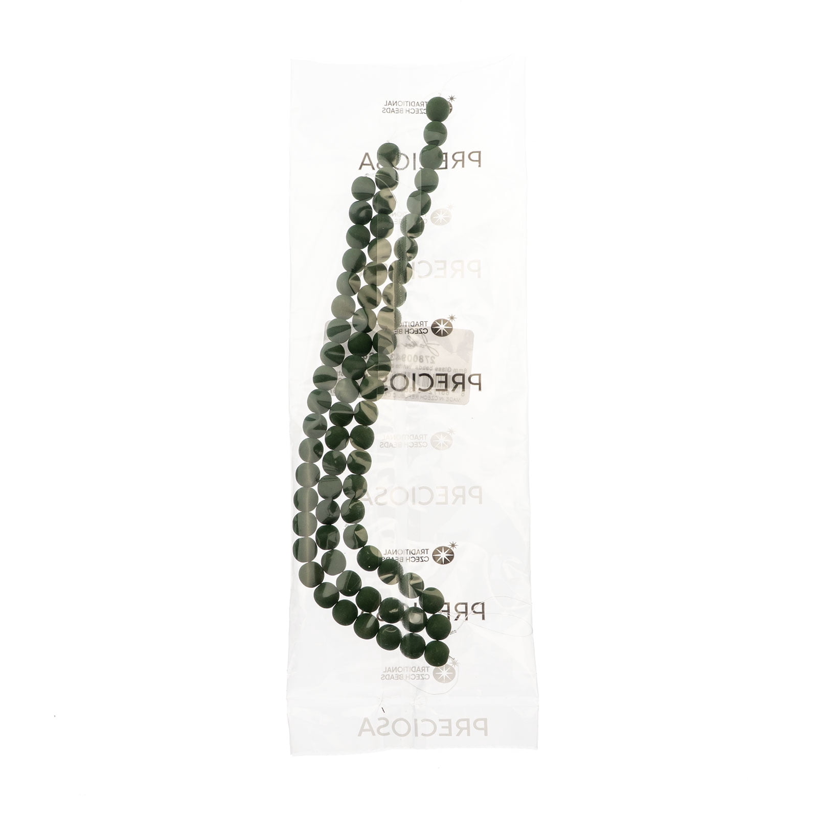 69pcs John Bead 8mm Czech Glass White Alabaster Velvet Dark Green Round Bead Strands for DIY Jewelry Making Crafts