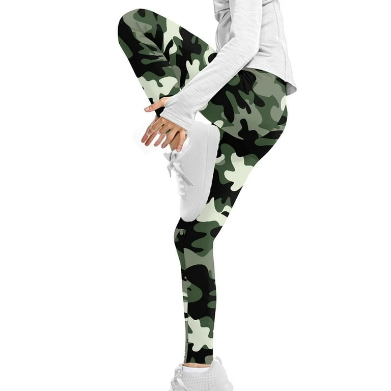 FKELYI Camo Hunting Army Girls Leggings Size 12 13 Years