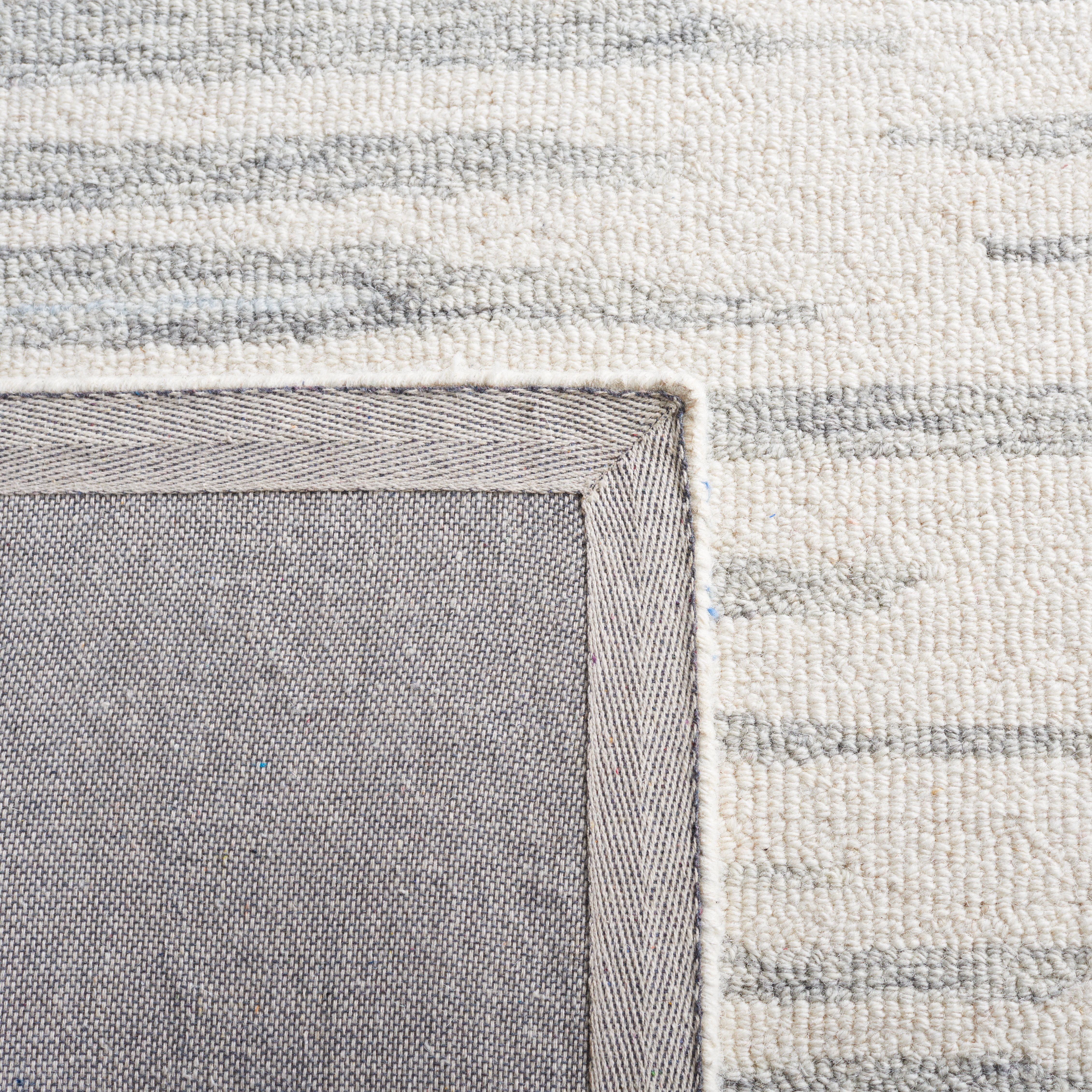 SAFAVIEH Abstract Greg Striped Wool Area Rug, Ivory/Light Blue, 4' x 6'