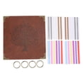 thumbnail image 2 of Refillable Album, PU Leather Iron Hoop Binder, DIY, Scrapbook, Black Card Pages, Large Capacity, with Retro Metal Corner Protectors, for DIY  Album, 2 of 7