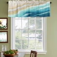 thumbnail image 3 of 2 Pack Valances for Window, Teal Ombre Ocean Short Curtains for Kitchen Bedroom Living Room, Summer Beach Coastal Waves Gradient Rod Pocket Small Window Treatment Valance Drapes 54 x 18 Inch, 3 of 8