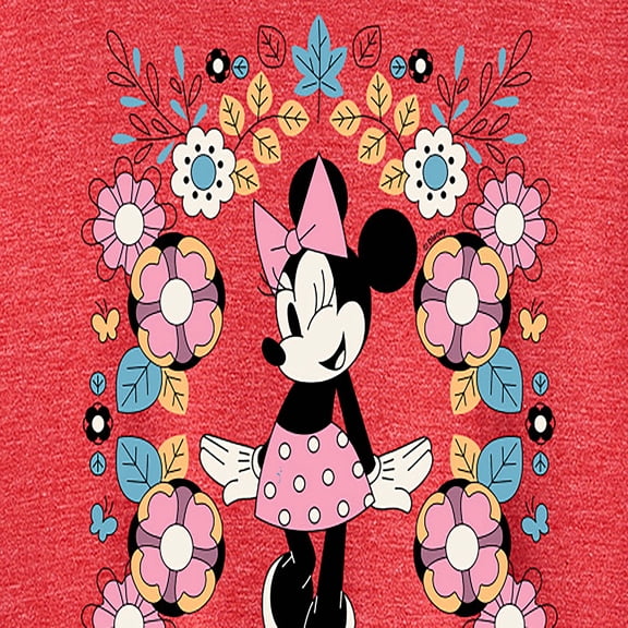 Disney - Minnie Standing In Flower Frame - Women's Short Sleeve Graphic T-Shirt