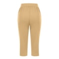 thumbnail image 6 of Pull On Capris for Women Dressy Casual Stretch Lightweight Capri Elastic High Waist Lounge Pants 2026 Summer Khaki XL, 6 of 8