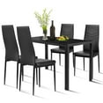 thumbnail image 1 of Gymax 5 Piece Kitchen Dining Set Glass Metal Table and 4 Chairs Breakfast Furniture, 1 of 10