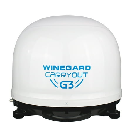 Winegard Carryout G3 Portable Automatic Satellite TV Antenna, White Dome for RVs, Trucks, Tailgating, Camping and