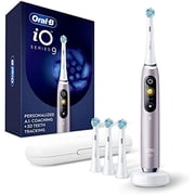 Oral-B iO Series 9 Electric Toothbrush with 3 Replacement Brush Heads, Rose Quartz